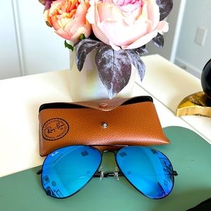 Auth. Ray-Ban sunglasses gold /blue Mirror Aviators 62mm